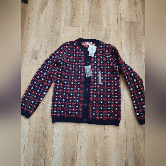 Uniqlo Ines de la Fressange Women's L Jacquard Wool Alpaca Double Knit Cardigan - Picture 3 of 9